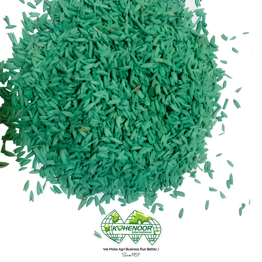 Rhodes grass seed, fluffy uncoated spikelets on a cleaning screen