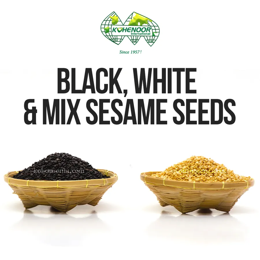 Black sesame seed with a mixed sample for comparison
