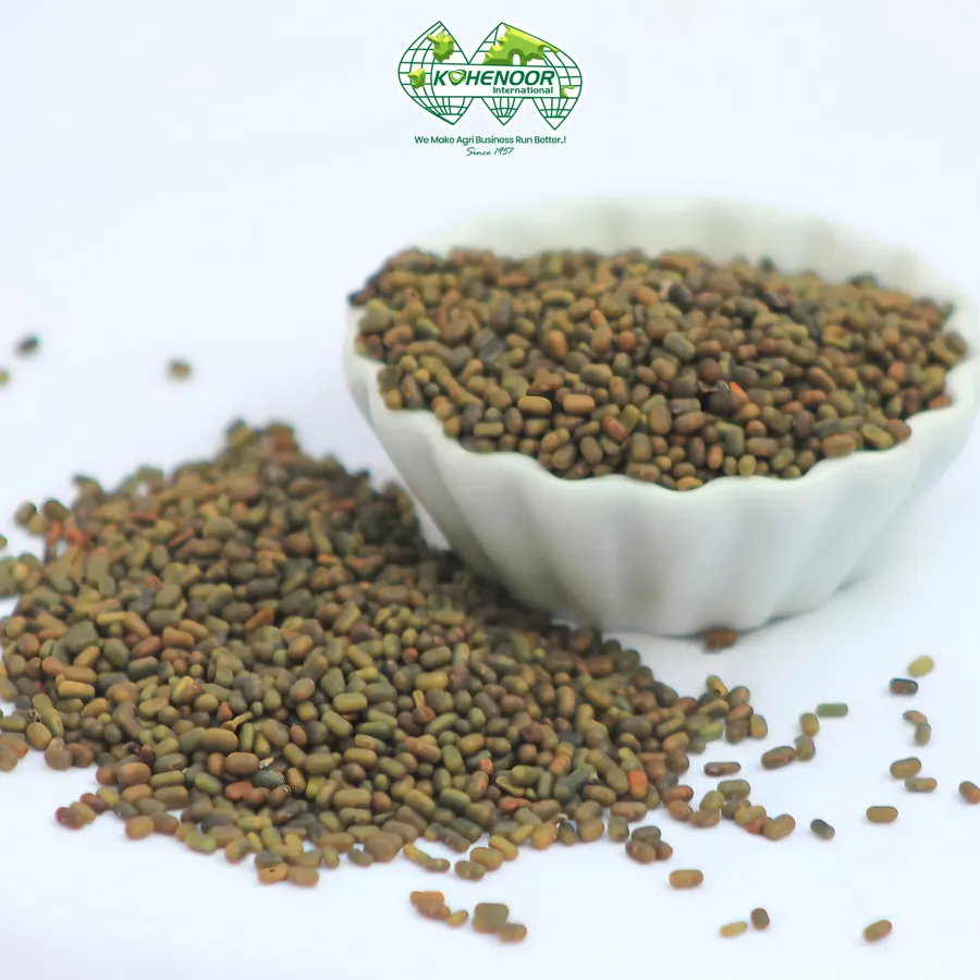 Sesbania (dhaincha) seed, small olive-brown cylinders